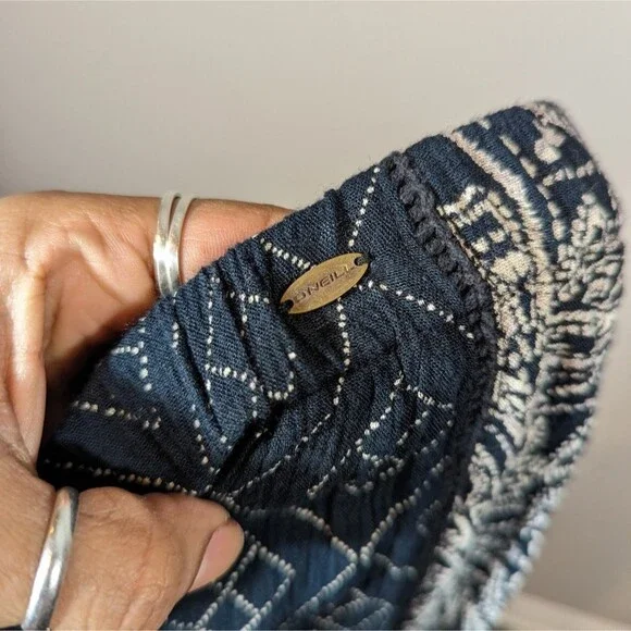 O'Neill Navy Print Casual Johnny Floral Summer Wide Leg Pants Women Size M - Picture 4 of 7